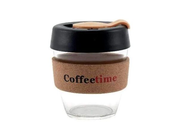 <b>Keptcup - Black</b> (240ml) ♻️ - </br>Lightweight tempered glass cup