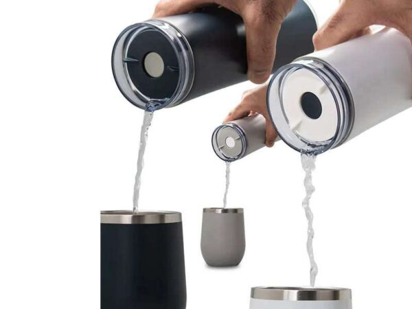 <b>Rotour - Blue</b> (450 ml)Double walled stainless steel bottle - Image 3