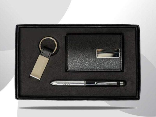 <b>Pokebond Gift set </b> With Leatherette Card case multi-functional metal pen & keychain