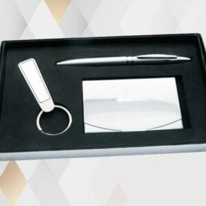 <b>3pc cardcase set</b> <br>with business card case, keychain, & metal pen