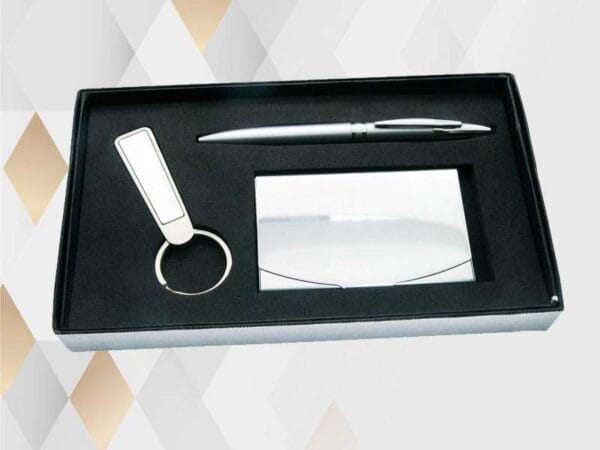 <b>3pc cardcase set</b> <br>with business card case, keychain, & metal pen
