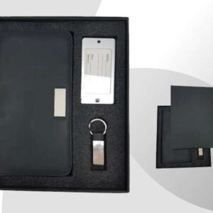 <b>Travel set go</b>  With leatherette Passport holder, metal luggage tag, & key chain