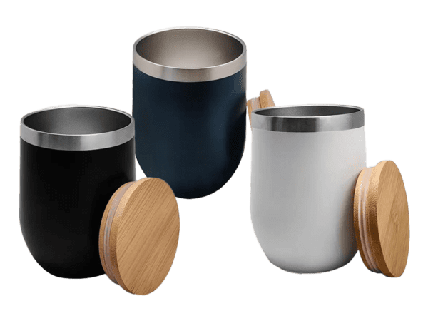 <b>B-URT</b> Stainless steel double wall cup with bamboo lid - Image 2