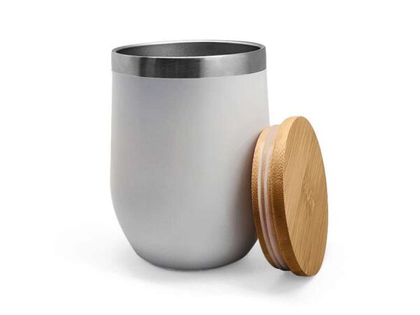 <b>B-URT</b> Stainless steel double wall cup with bamboo lid - Image 6