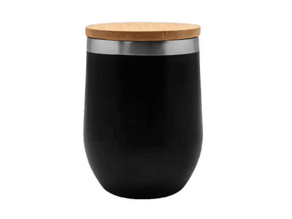 <b>B-URT</b> Stainless steel double wall cup with bamboo lid - Image 3
