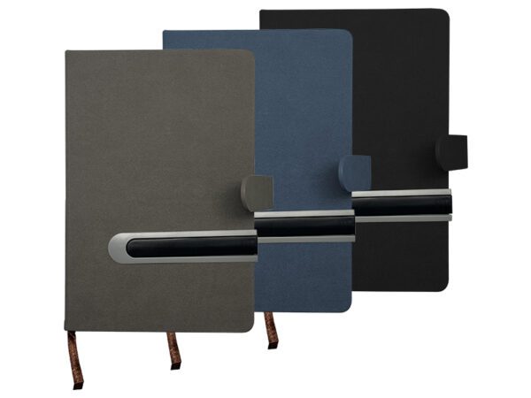 <b>Baino</b> - A5 Thick Notebook with Sliding Slot for Pen - Image 2