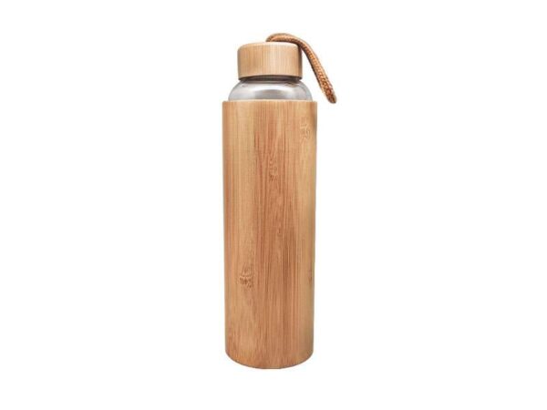 <b>Bristem</b> (550ml) ♻️<br>Eco friendly glass borosilicate bottle with bamboo sleeve and lid