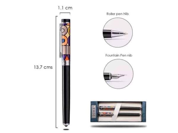 <b>Ethiop pen set</b> <br>Colourful fountain pen & roller pen set - Image 2