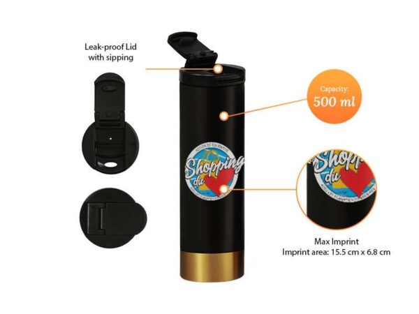 <b>Combistar Lux Gift Set</b> With 350ml tumbler with handle & 500ml flask with sipping - Image 3