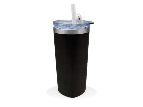 <b>Sqrambler - Black </b>(630ml) <br>Stainless steel tumbler with straw - Image 2