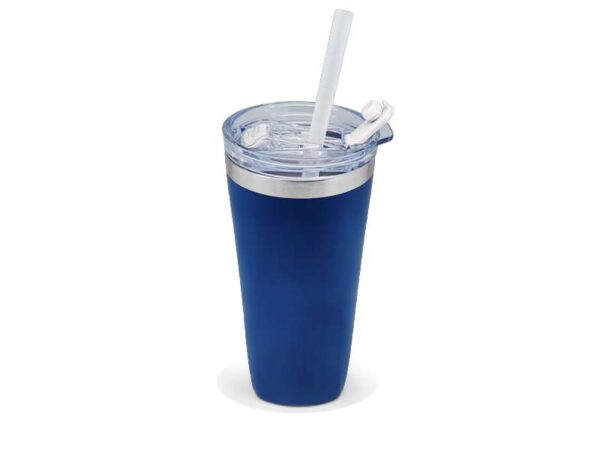 <b>Sqrambler - Blue </b>(630ml) <br>Stainless steel tumbler with straw - Image 2