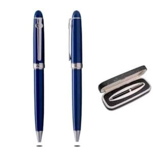 <b>Duke Dignity</b><br>Blue metal pen with silver trimmings