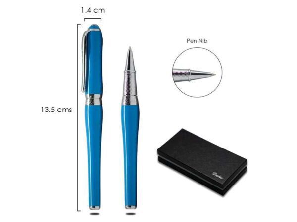 <b>Duke Lady blue</b> Pen with a silver chrome strimming - Image 2
