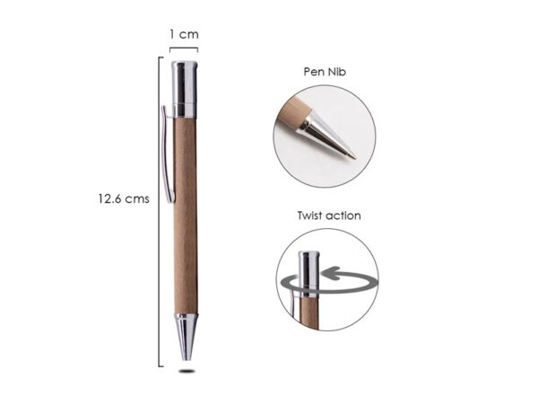<b>Eco Amber</b> <br>Ballpoint pen with silver trimmings - Image 2