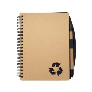 <b>Ecohelix - Black</b>♻️ Spiral binded A5 notebook & a matching pen
