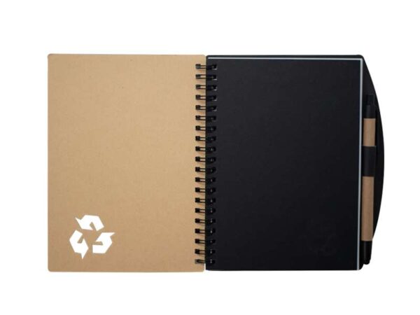 <b>Ecohelix - Black</b>♻️ Spiral binded A5 notebook & a matching pen - Image 2