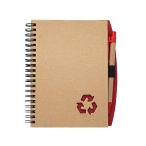<b>Ecohelix - Red</b>♻️ Spiral binded A5 notebook & a matching pen