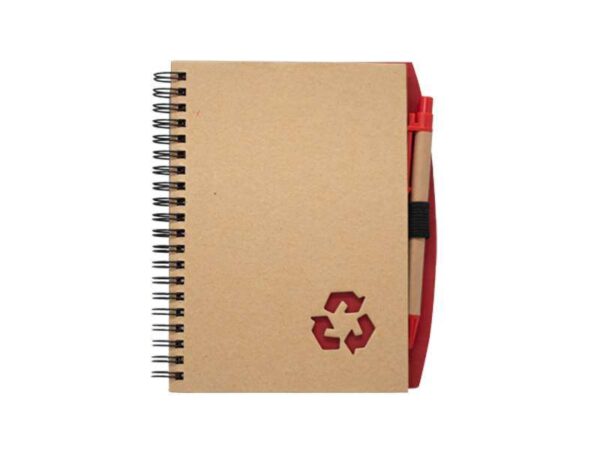<b>Ecohelix - Red</b>♻️ Spiral binded A5 notebook & a matching pen