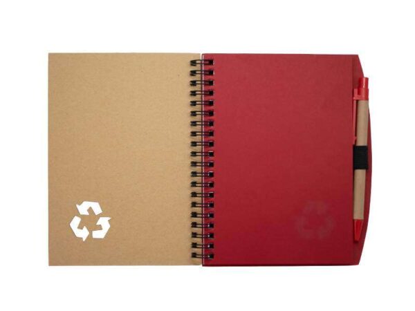 <b>Ecohelix - Red</b>♻️ Spiral binded A5 notebook & a matching pen - Image 2