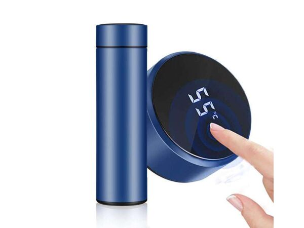 Flacon — Blue (500ml) Stainless steel bottle with temperature display - Image 2