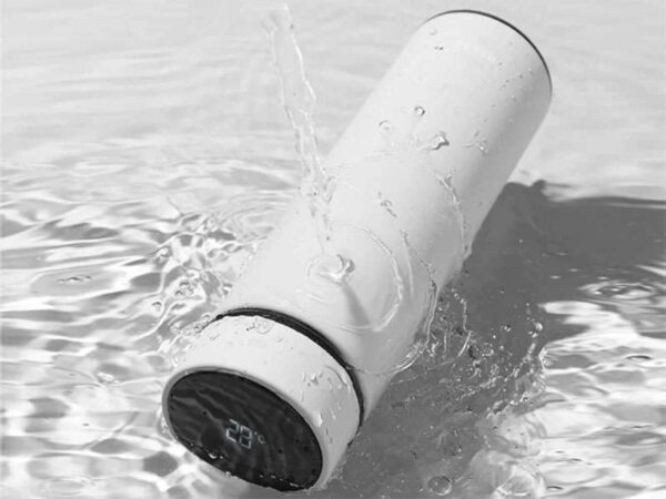<b>Flacon - White</b> (500ml)<br>Stainless steel bottle with temperature display - Image 2