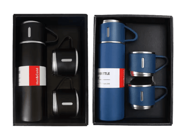 <b>Flask set</b> (500ml) Stainless steel flask with 3 cups