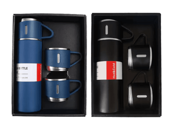 <b>Flask set</b> (500ml) Stainless steel flask with 3 cups - Image 2