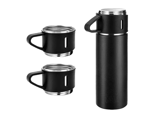 <b>Flask set</b> (500ml) Stainless steel flask with 3 cups - Image 3