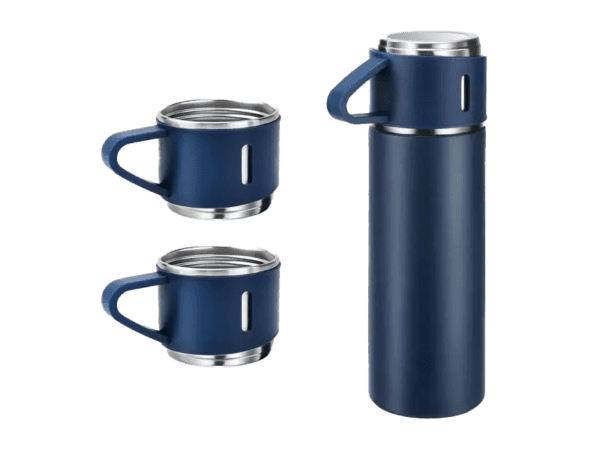 <b>Flask set</b> (500ml) Stainless steel flask with 3 cups - Image 4