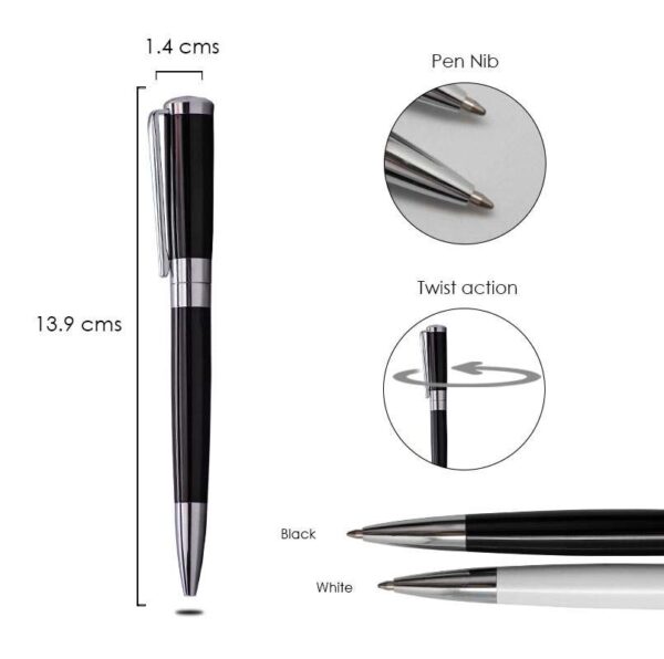 <b>Foreman - Black</b> Classy lacquered black body ballpoint pen - Image 3
