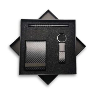 <b>Carfi Gift set </b> <br> With leatherette card holder, pen, & keychain