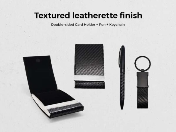<b>Carfi Gift set </b> <br> With leatherette card holder, pen, & keychain - Image 3