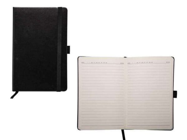 <b>Glaze - Black</b> <br>Leatherette A5 notebook - Image 2