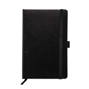 <b>Glaze - Black</b> <br>Leatherette A5 notebook