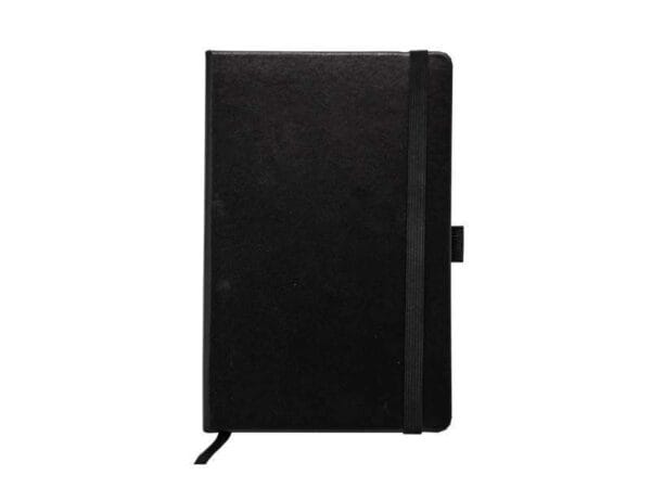<b>Glaze - Black</b> <br>Leatherette A5 notebook