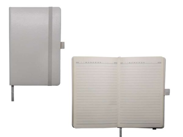 <b>Glaze - White</b> <br>Leatherette A5 notebook - Image 2