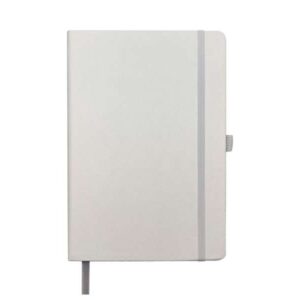 <b>INexmatt - White </b> A5 leatherette notebook
