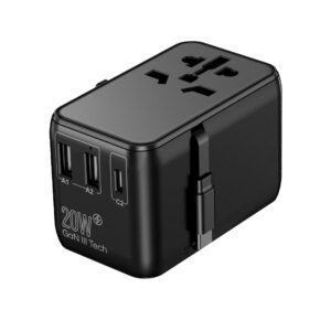 <b>Plugster:</b> Travel Adaptor with Built in USB-C Cable