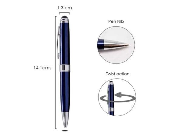 Porpoise — Blue Ballpoint pen with silver trimmings - Image 2