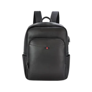 <b>Punak</b> Sleek Black Leatherette Backpack