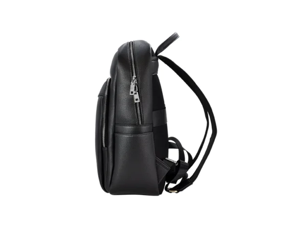 <b>Punak</b> Sleek Black Leatherette Backpack - Image 2