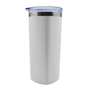 <b>Sqrambler - White </b>(630ml) <br>Stainless steel tumbler with straw