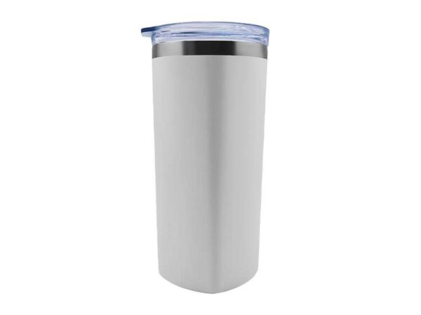 <b>Sqrambler - White </b>(630ml) <br>Stainless steel tumbler with straw
