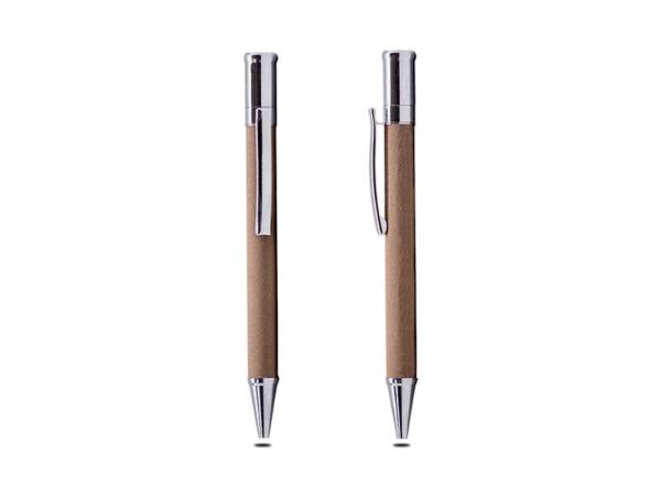 <b>Eco Amber</b> <br>Ballpoint pen with silver trimmings