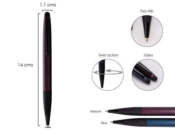 <b>Swarthy - Maroon</b> Matte-finish ballpoint pen - Image 2
