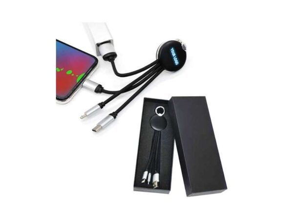 <b>Mukree </b> <br>3-in-1 charging cable with light-up logo - Image 4
