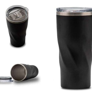 <b>Wrambler - Black</b>(500ml) Double walled stainless steel thermal mug