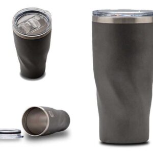 <b>Wrambler - Grey </b>(500ml) Double walled stainless steel thermal mug