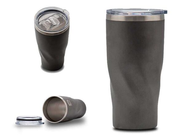 <b>Wrambler - Grey </b>(500ml) Double walled stainless steel thermal mug