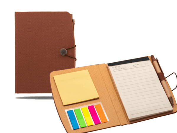 <b>Eco Aides - Brown</b>♻️ A6 notepad with a matching colour pen - Image 2